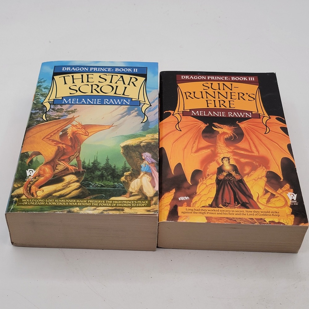 Melanie Rawn Dragon Prince Books 2 & 3 Paperback First Printing Whelan Good
